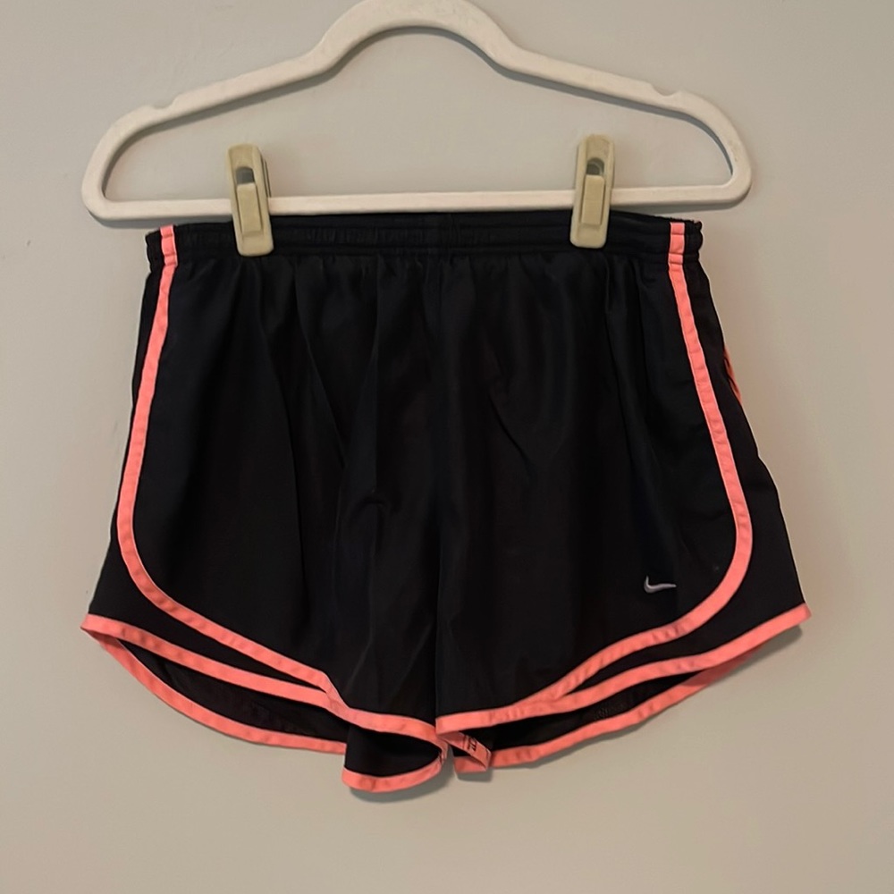 Nike Shorts Black with Coral Outline